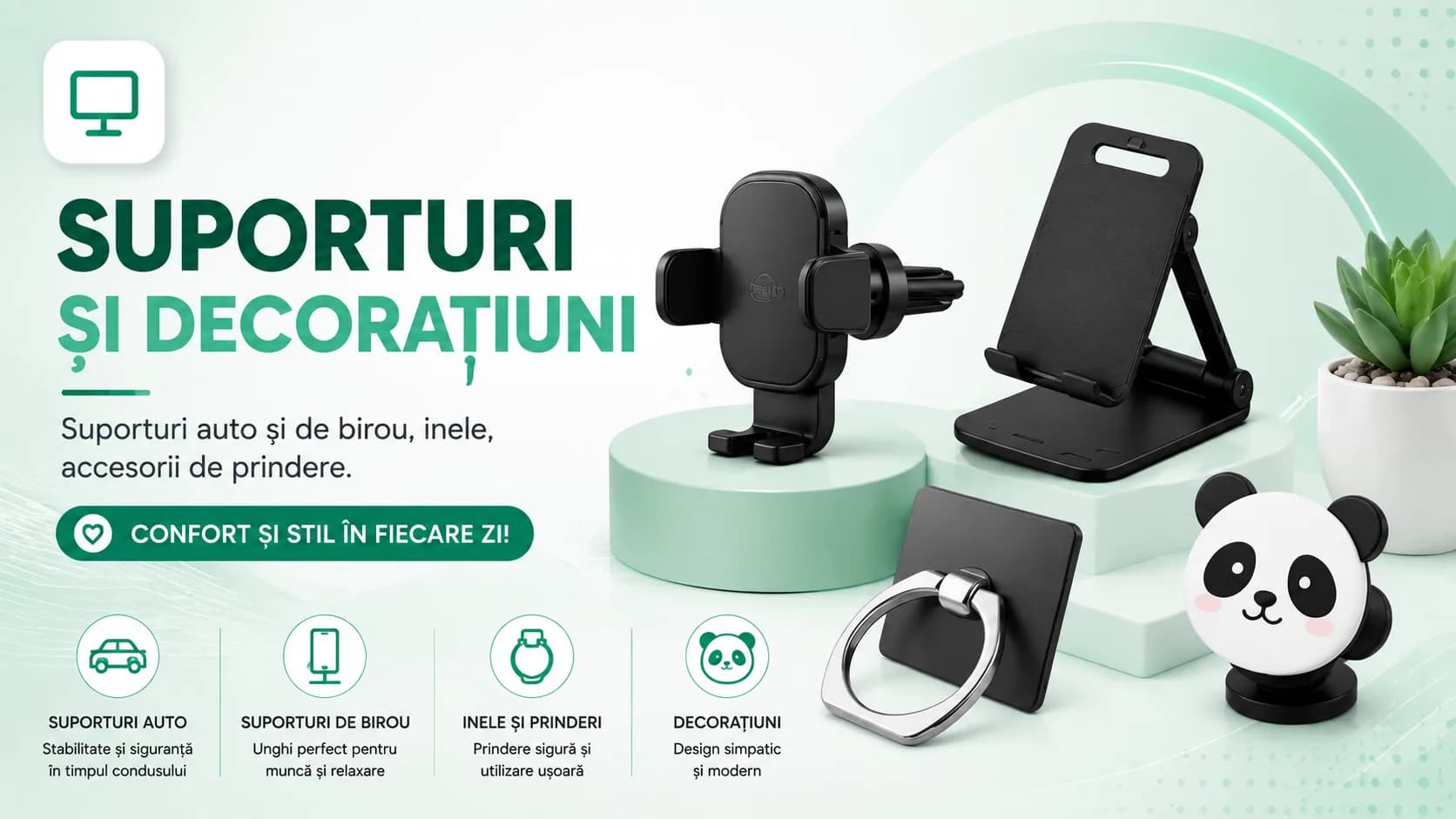 Suporti si decoratiuni — Suporturi auto și de birou, inele, accesorii de prindere.