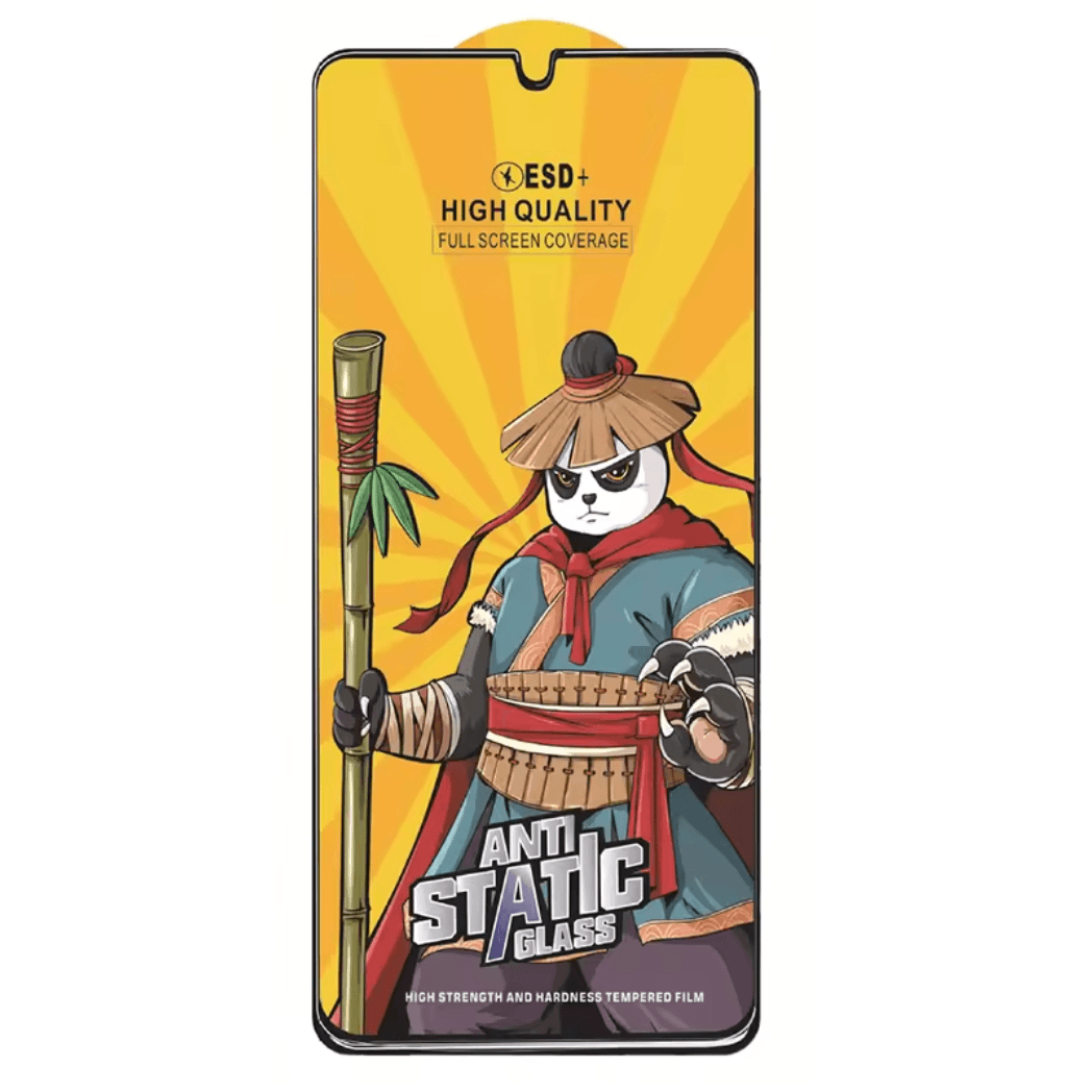 Folie sticla Samsung Galaxy A56, Kungfu Panda, Antistatic Glass ESD +, margini negre