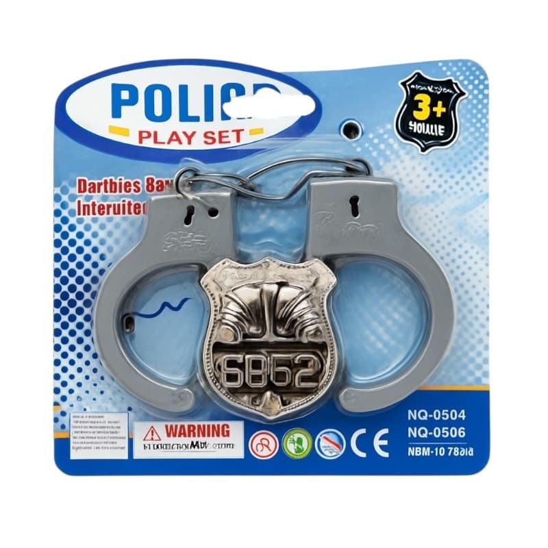 Set Catuse Jucarie cu Insigna Politie , 16x16 cm 2
