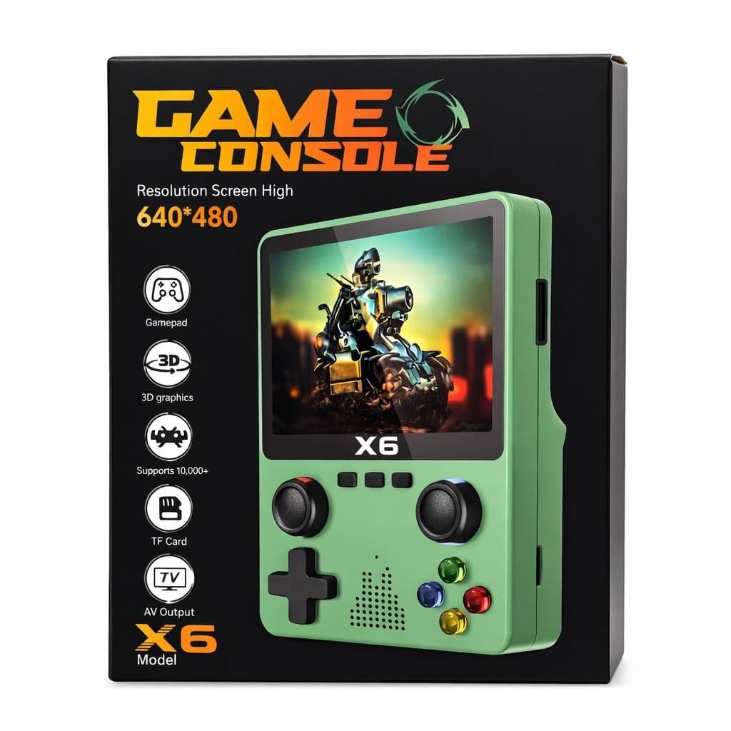 Consolă de jocuri portabilă retro, plastic, X6, Alb 3