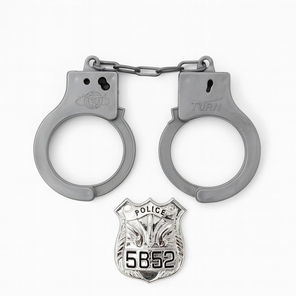 Set Catuse Jucarie cu Insigna Politie , 16x16 cm 1