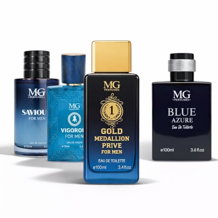 Set 4 parfumuri bărbați inspirate din Sauvage, Versace Eros, 1 Million și Bleu de Chanel – 4 x 100 ml – MG Perfumes 1