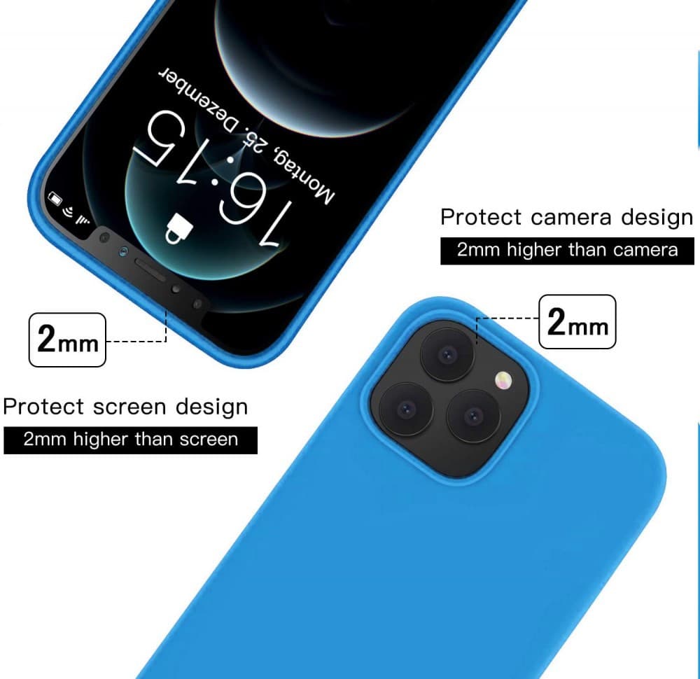 Husa Apple iPhone 11 Pro Luxury Silicone, catifea in interior, protectie camere, albastru 3
