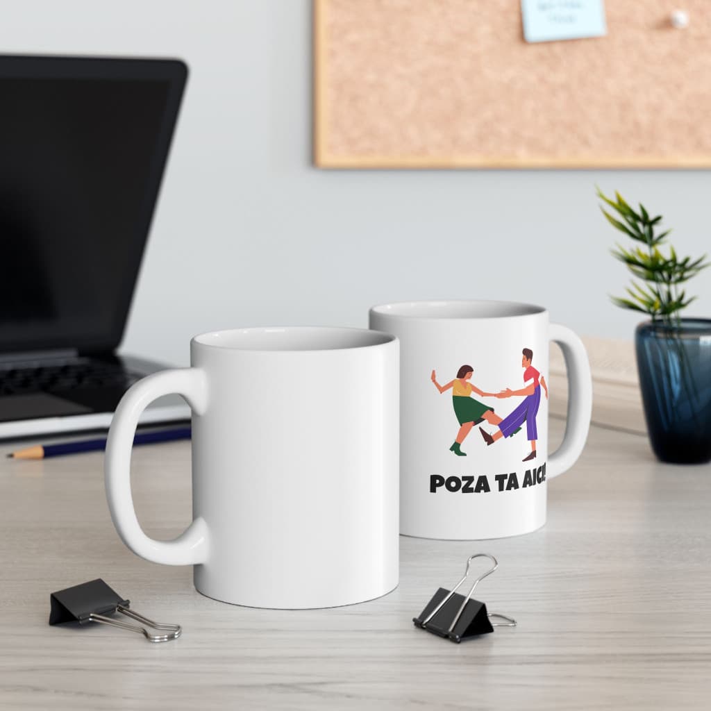 Cana ceramica personalizata cu poza ta, 330 ml, alba 3