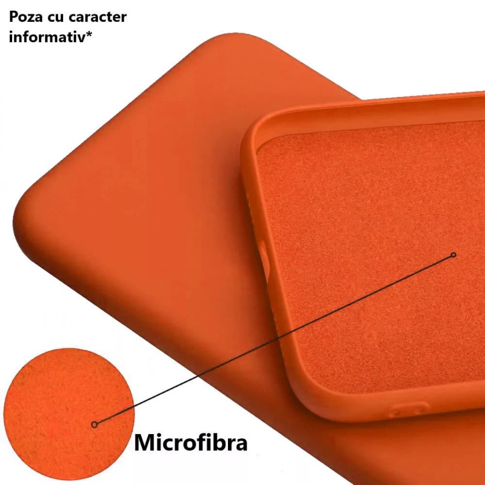 Husa Apple iPhone 11 Luxury Silicone, catifea in interior, protectie camere, portocalie 2
