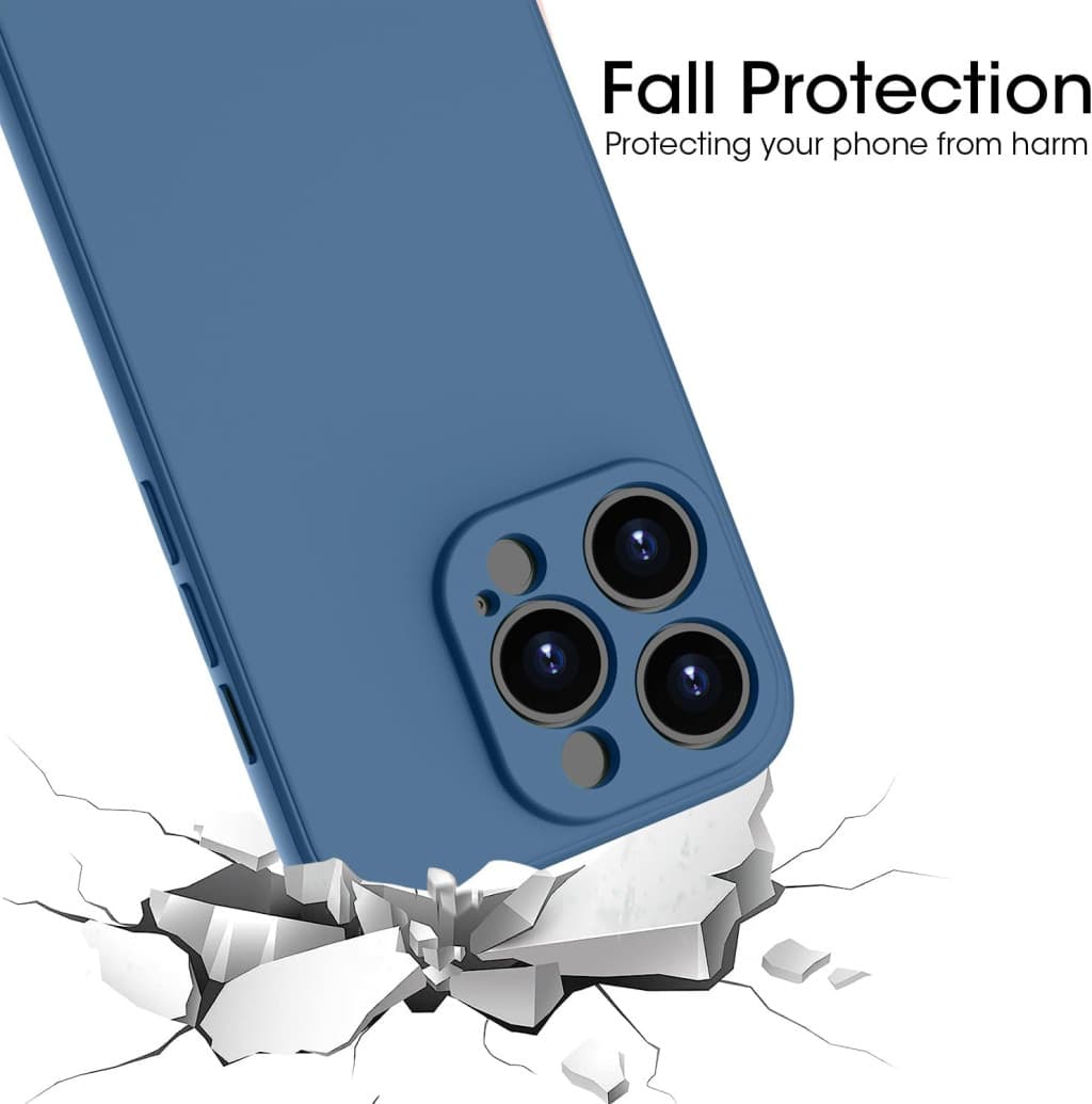 Husa Apple iPhone 14 Pro Max, Luxury Silicone, catifea in interior, protectie camere, albastra 2