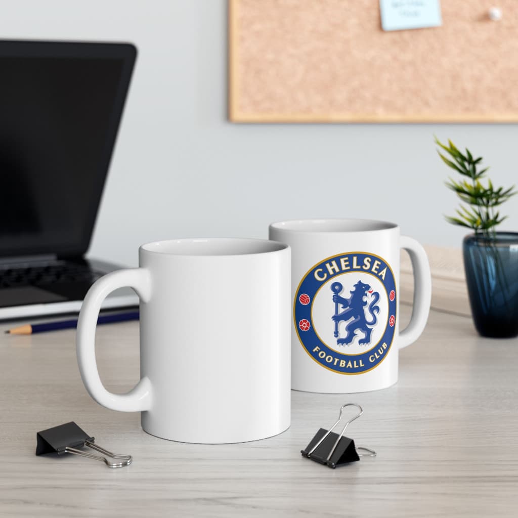 Cana ceramica personalizata, design Chelsea, 330 ml, alba 2