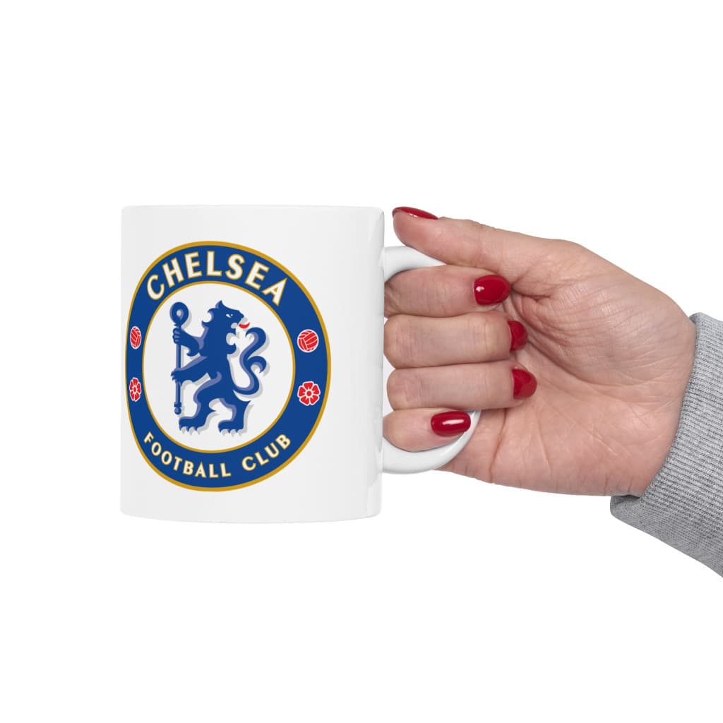 Cana ceramica personalizata, design Chelsea, 330 ml, alba 5