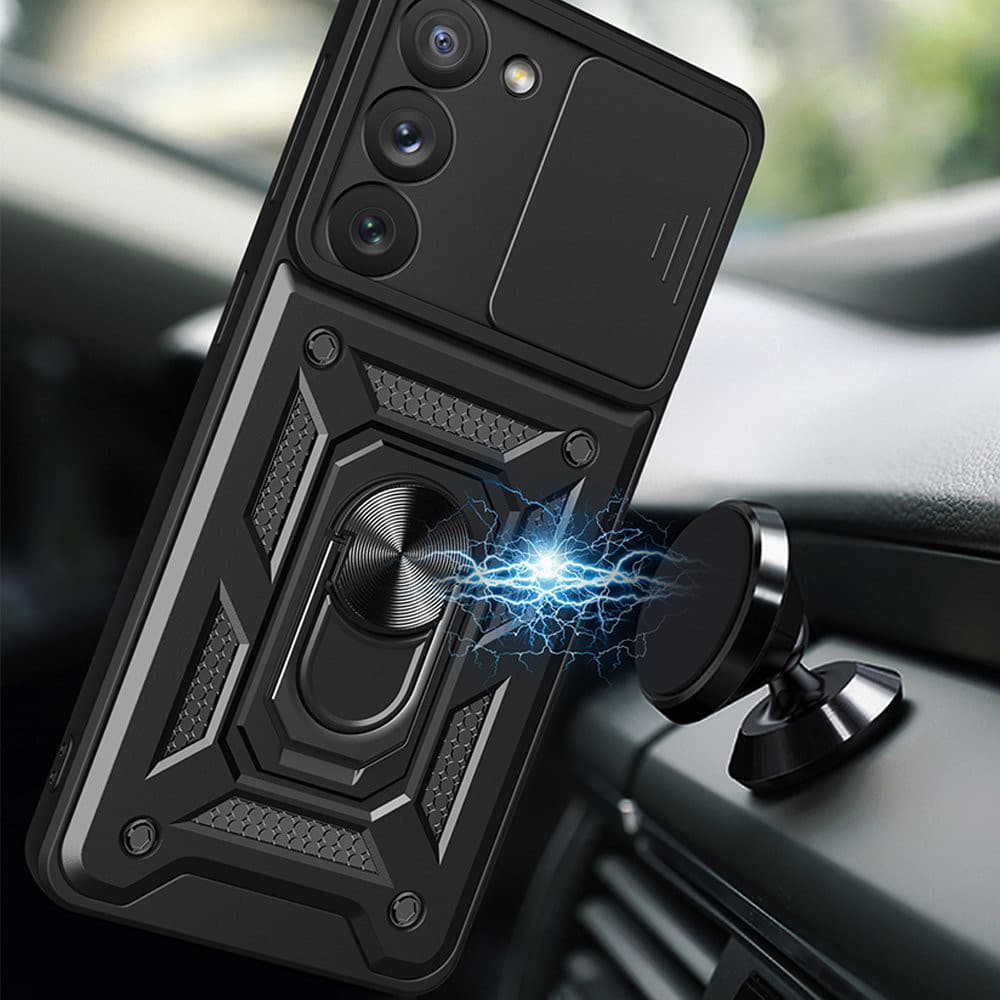 Husa Samsung Galaxy S24 Ultra, Camshield Armor, inel sustinere, protectie camera, albastra 4