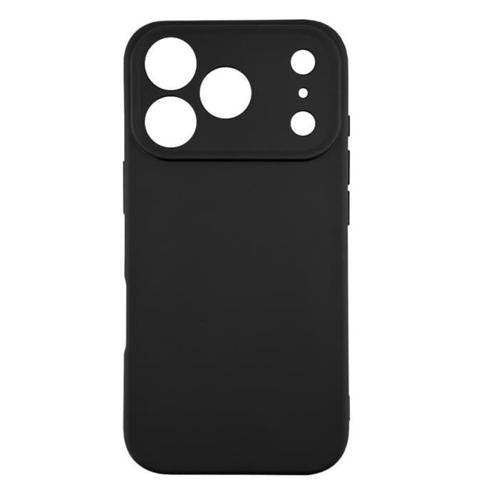 Husa Apple iPhone 17 Pro Max, Luxury Silicone, catifea in interior, protectie camere, neagra 2