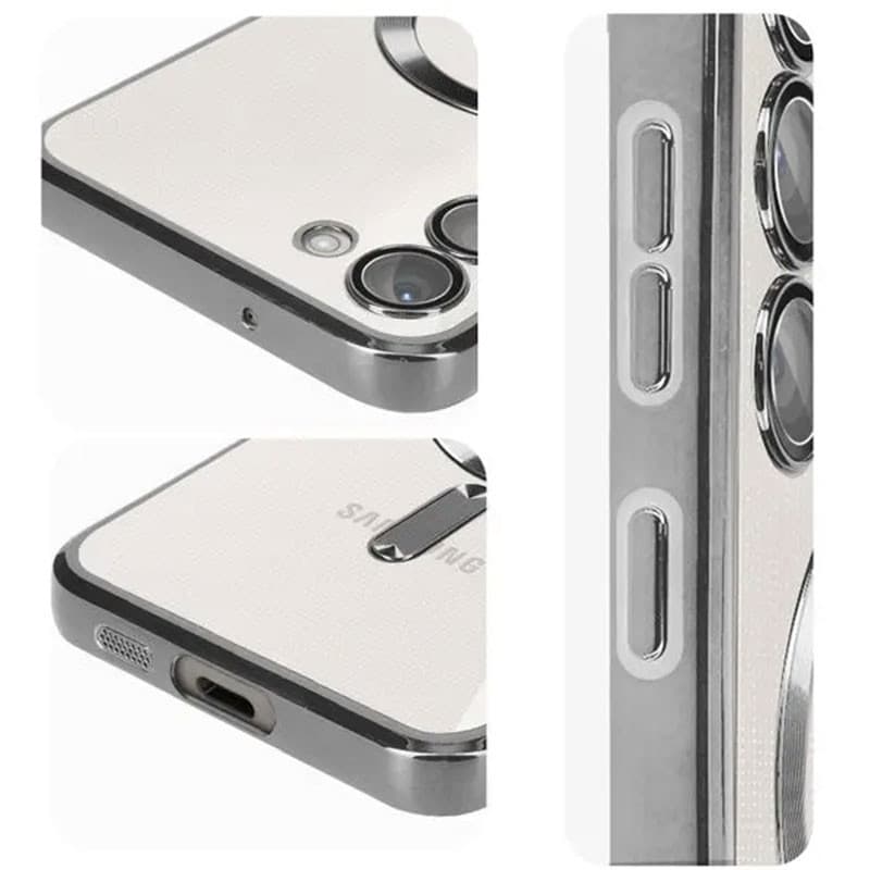 Husa Samsung Galaxy S23 Ultra, Electroplating Magsafe TPU, protectie camera, margini negre 3