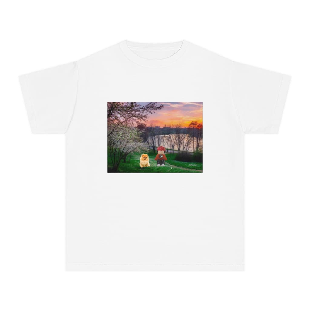 Tricou personalizat alb, copii/adulti, design Lucas Roblox si catelul, modal, diverse marimi 2