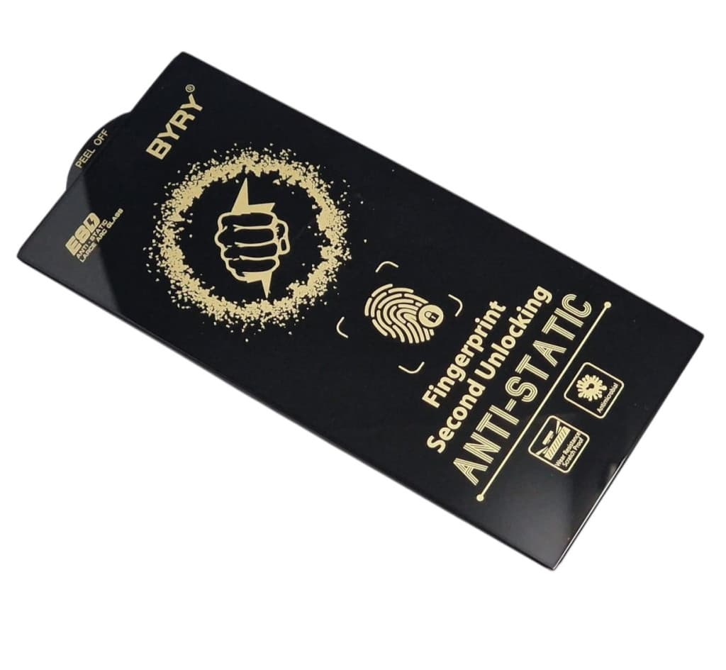Folie sticla Samsung Galaxy S24 Ultra, BYRY Antistatic ESD, deblocare amprenta, margini negre 2