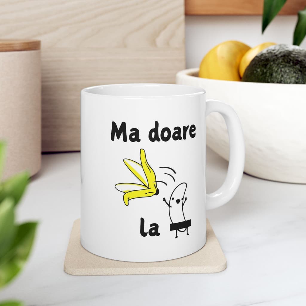 Cana ceramica personalizata, mesaj "Ma doare la", 330 ml, alba 2