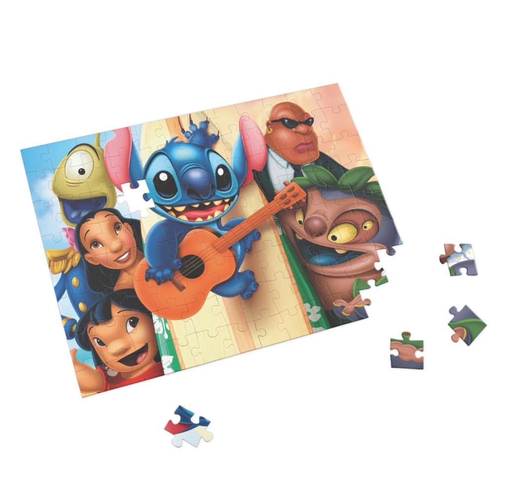 Puzzle 80 piese, 20 x 15 cm, personaje Lilo and Stitch, model 4 2