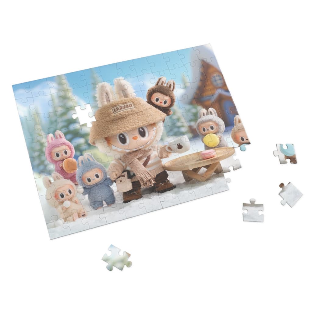 Puzzle 120 piese, 20 x 29 cm, carton alb perlat, personaje La Bubu, model 2 2