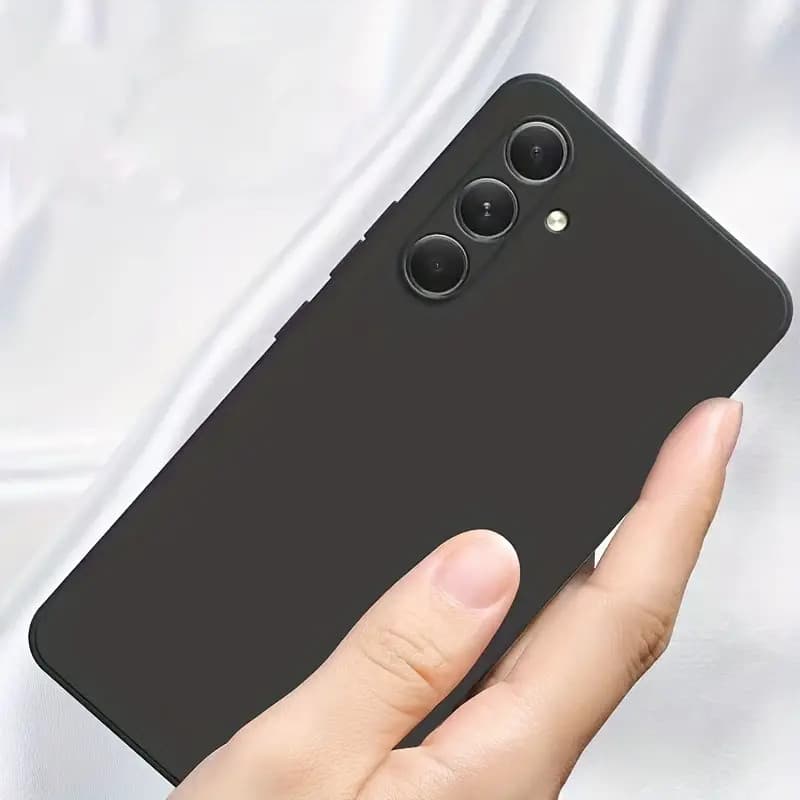 Husa Samsung Galaxy A54 5G, Luxury Silicone, protectie camera, catifea in interior, neagra 3