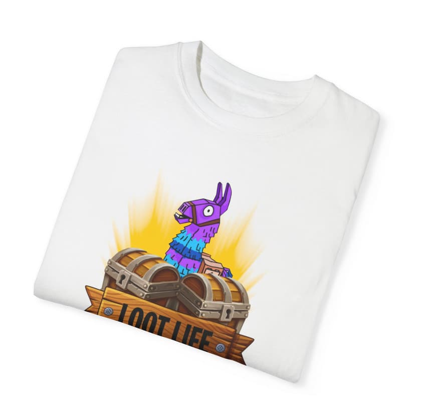 Tricou personalizat alb, copii/adulti, design Loot Life, modal, diverse marimi 3