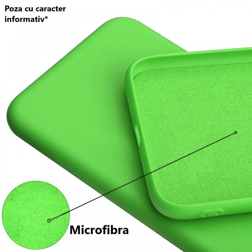Husa Samsung Galaxy A13 4G Luxury Silicone, catifea in interior, protectie camere, verde neon 2