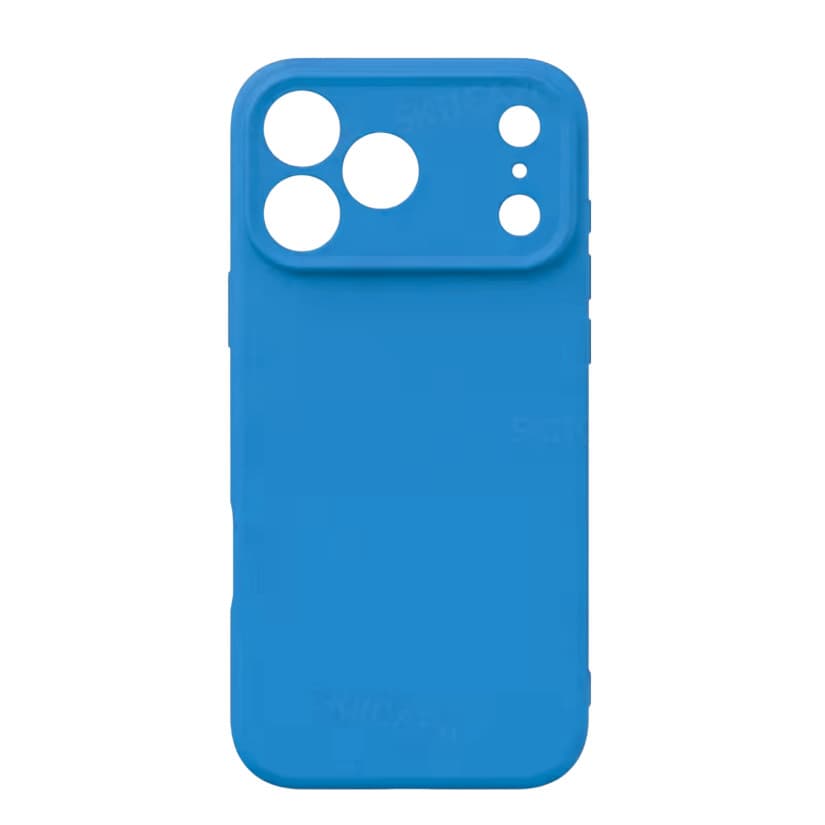 Husa Apple iPhone 17 Pro, Luxury Silicone, protectie camera, catifea in interior, albastru deschis 2