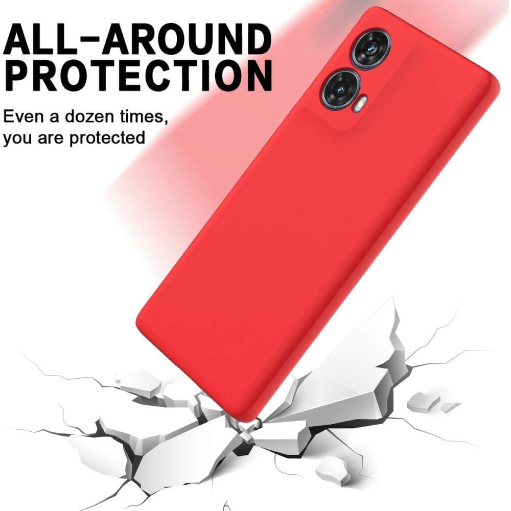 Husa Motorola Moto G85, Luxury Silicone, protectie camera, catifea in interior, rosie 4