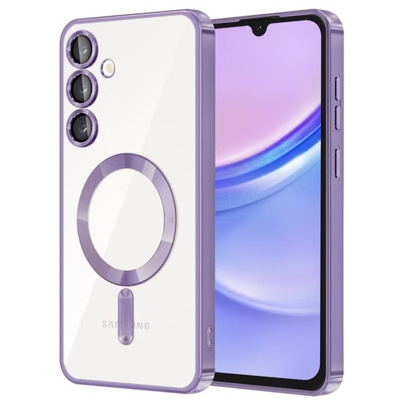 Husa Samsung Galaxy A15 5G, Electroplating Magsafe TPU, protectie camera, mov lila 2