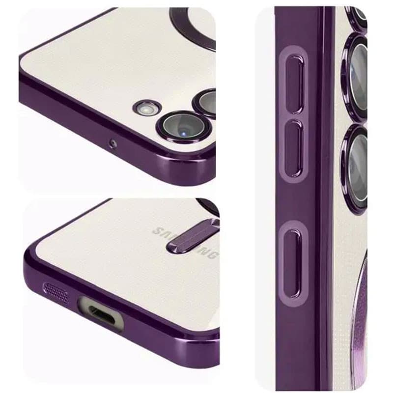 Husa Samsung Galaxy A55 5G, Electroplating Magsafe TPU, protectie camera, margini mov 2