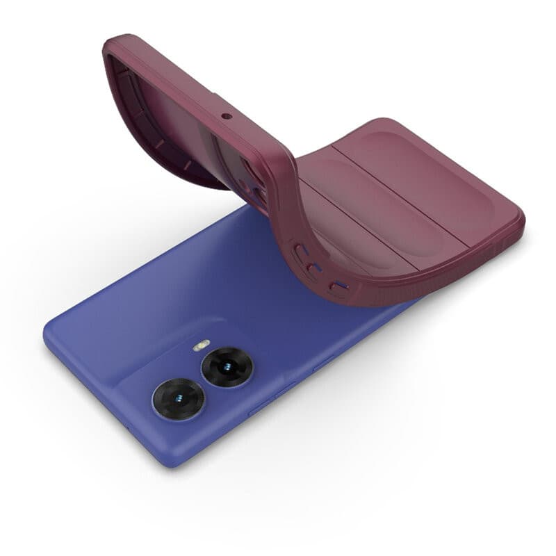 Husa Motorola Moto G85, Wave Silicone, protectie camera, catifea in interior, light purple 4