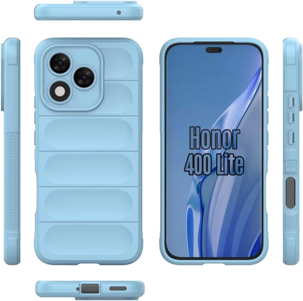 Husa Honor 400 Lite, Wave Silicone, protectie camera, catifea in interior, baby blue 2