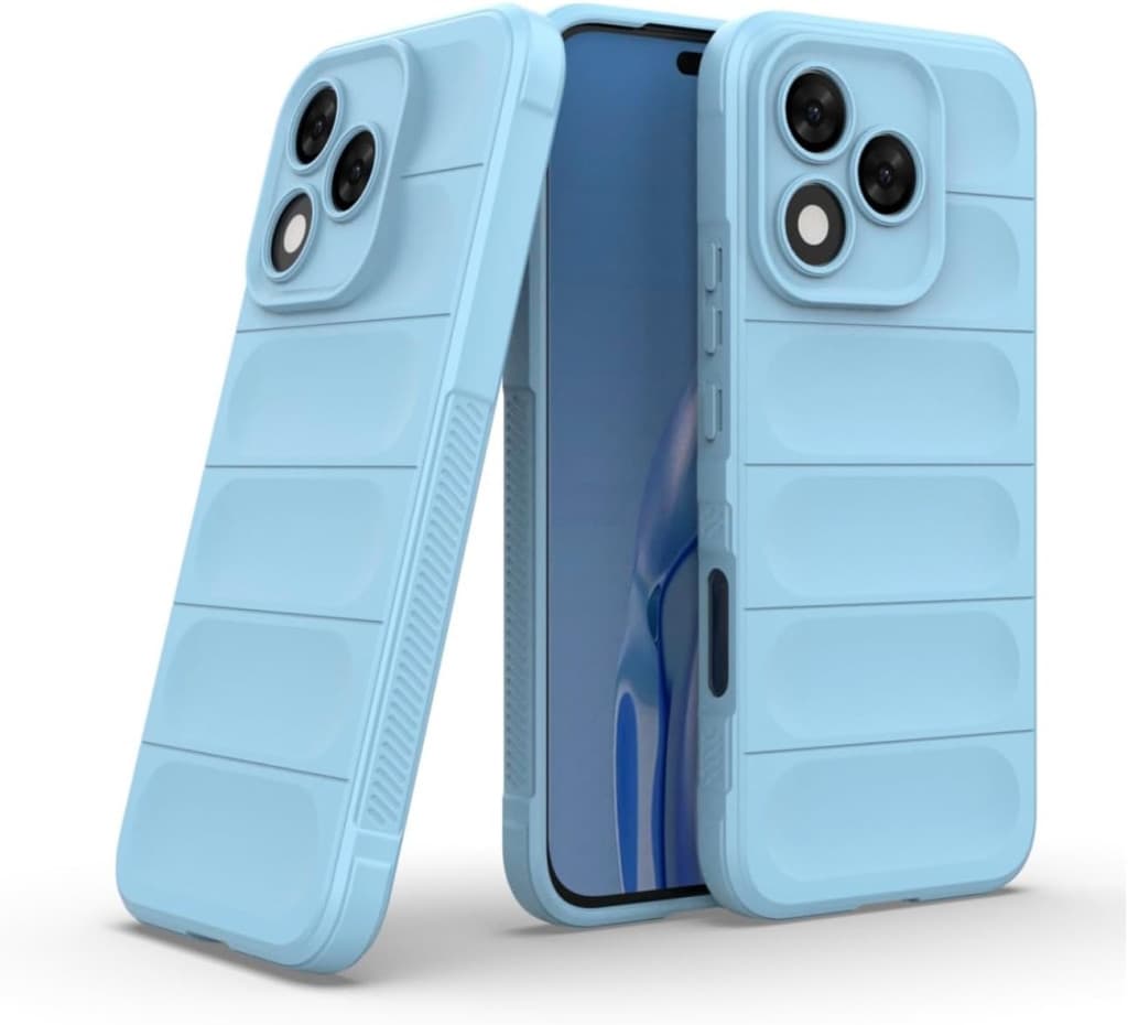 Husa Honor 400 Lite, Wave Silicone, protectie camera, catifea in interior, baby blue 3
