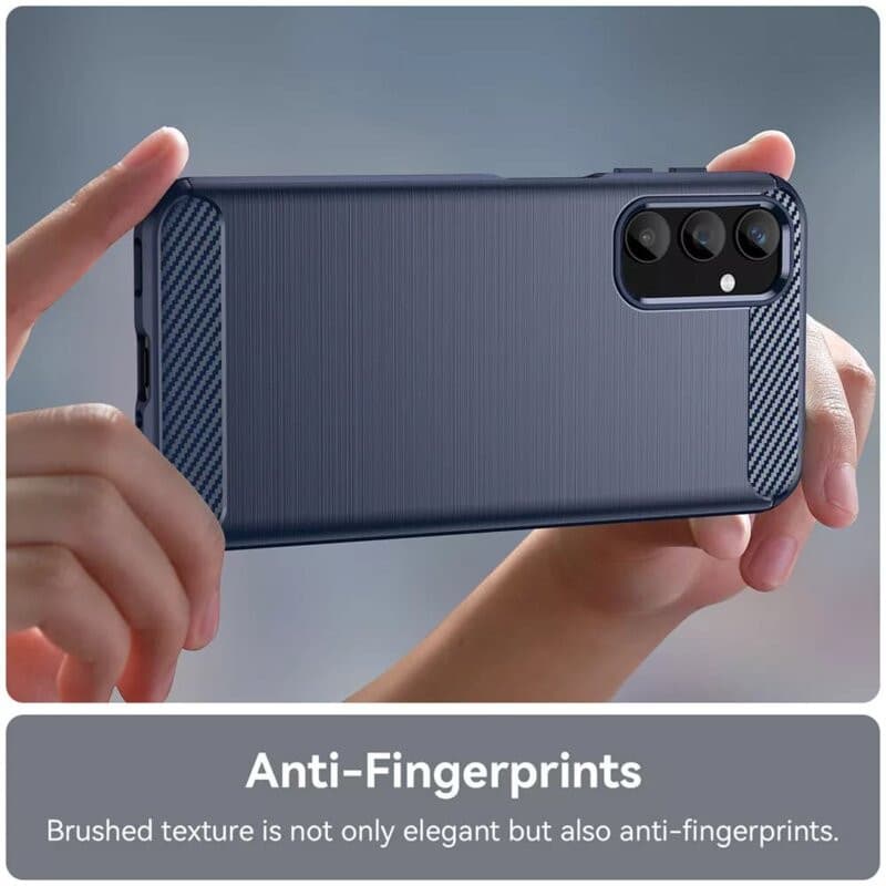 Husa Motorola Moto G04, Carbon Stripe, 2 mm, albastra 2