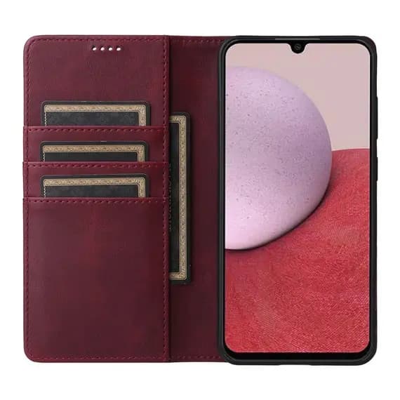 Husa Samsung Galaxy A17, Elegant Book Case, inchidere magnetica, rosu burgundy 3