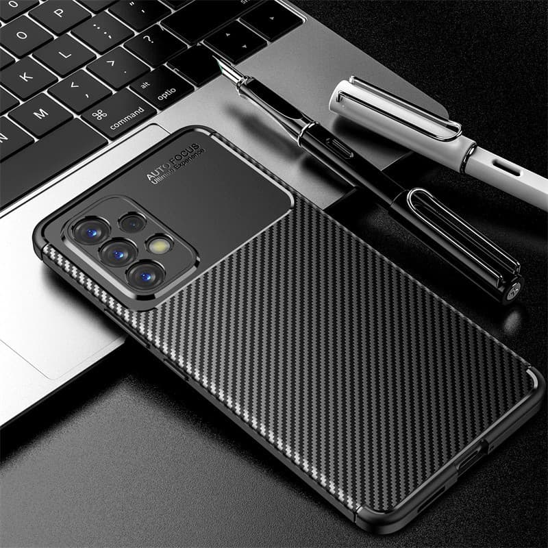 Husa Carbon Fiber pentru Samsung Galaxy A53 5G, aspect carbon, neagra 4