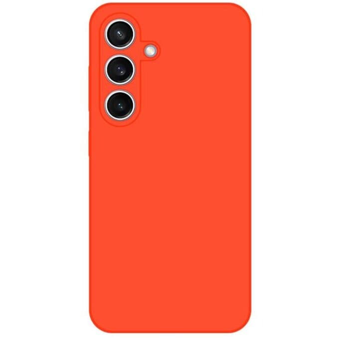 Husa Samsung Galaxy A16 5G, Luxury Silicone, protectie camera, catifea in interior, portocaliu neon 2