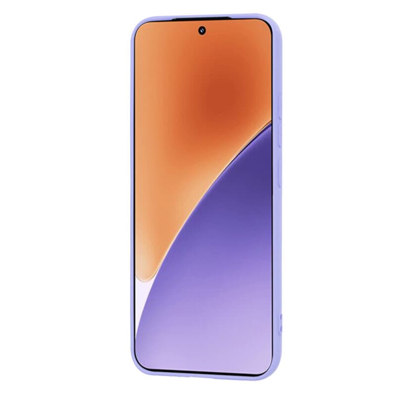 Husa protectie Xiaomi 15, Luxury Silicone, protectie camera, catifea in interior, violet 2