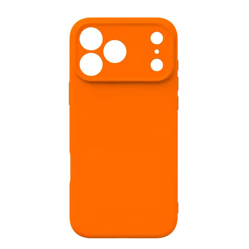 Husa Apple iPhone 17 Pro Max, Luxury Silicone, protectie camera, catifea in interior, portocalie 2