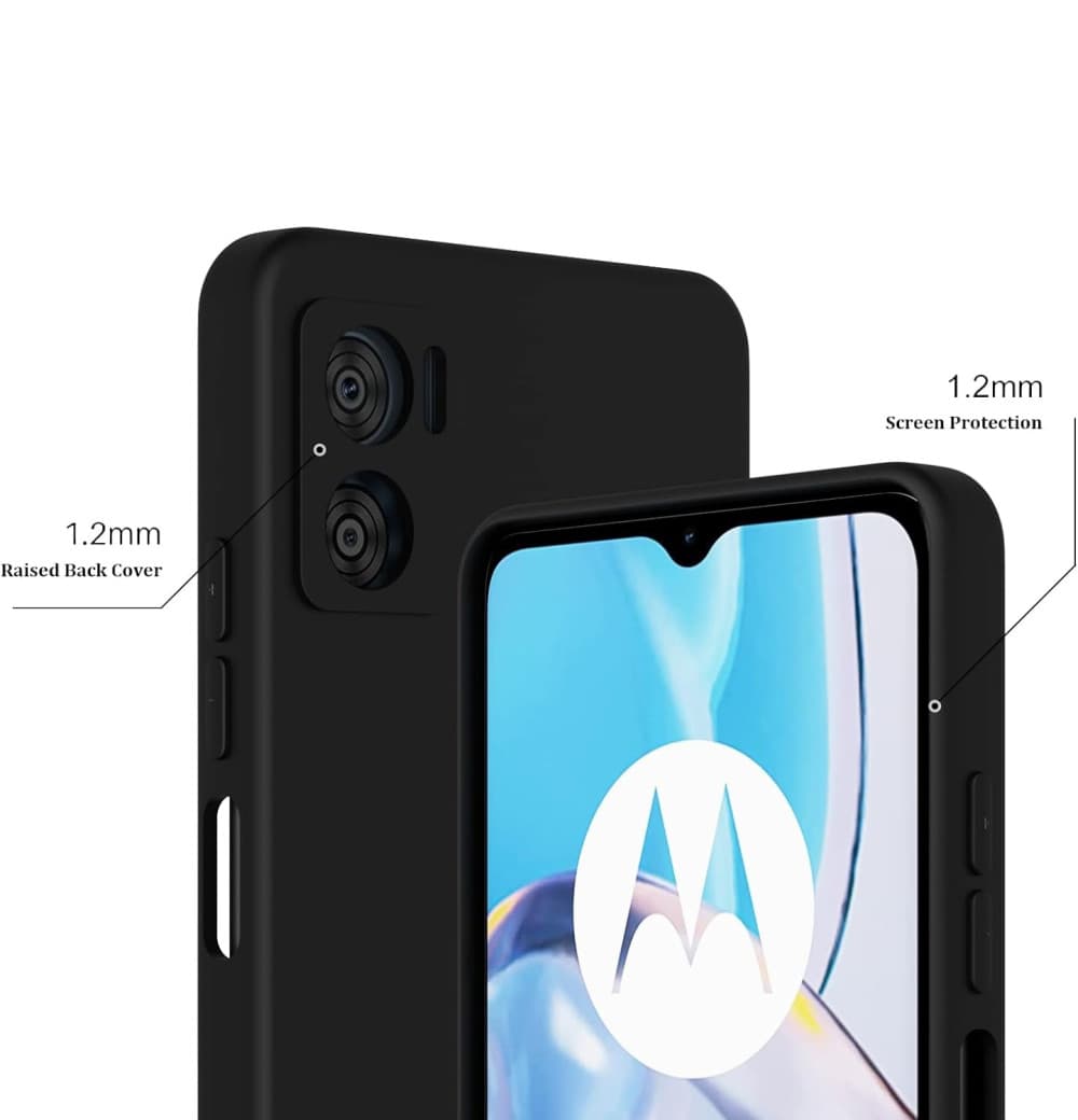 Husa Motorola Moto E22, Luxury Silicone, protectie camera, catifea in interior, neagra 3