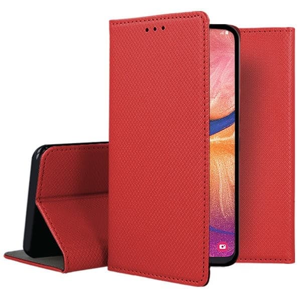 Husa Samsung Galaxy A15, Smart Magnet Case, inchidere magnetica, rosie 3