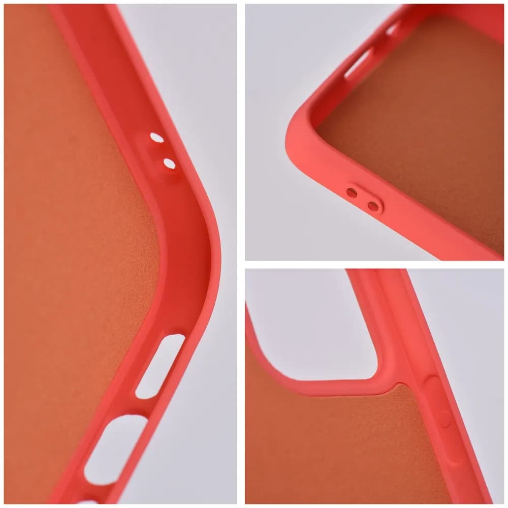 Husa Apple iPhone 15 Pro Max, Luxury Silicone, catifea in interior, rosu piersica 5