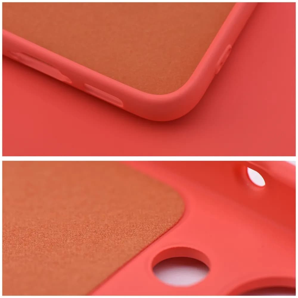 Husa Samsung Galaxy S23 FE, Luxury Silicone, protectie camera, catifea in interior, rosu piersica 5