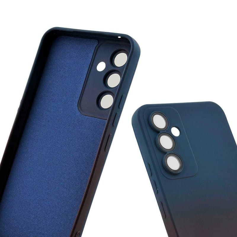 Husa Samsung Galaxy A32 5G, Luxury Ombre Silicone, catifea in interior, protectie camere, albastru/visiniu 5