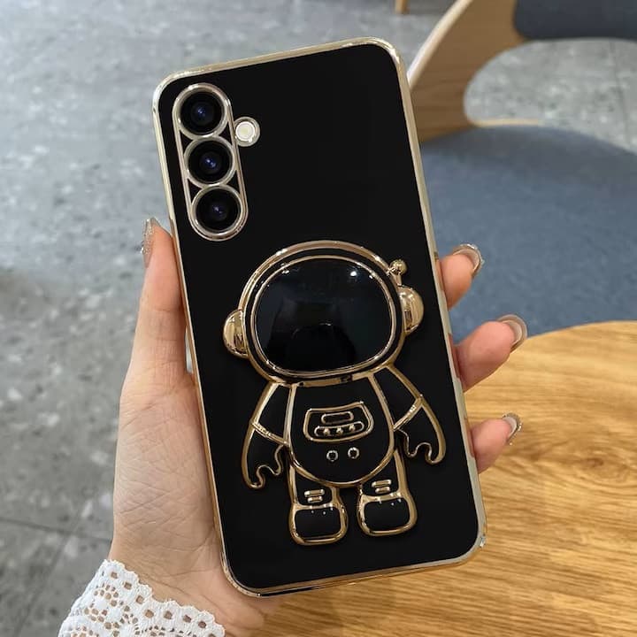 Husa Motorola Moto E22/E22i, Astronaut Case, protectie camera, functie stand expunere, neagra 2