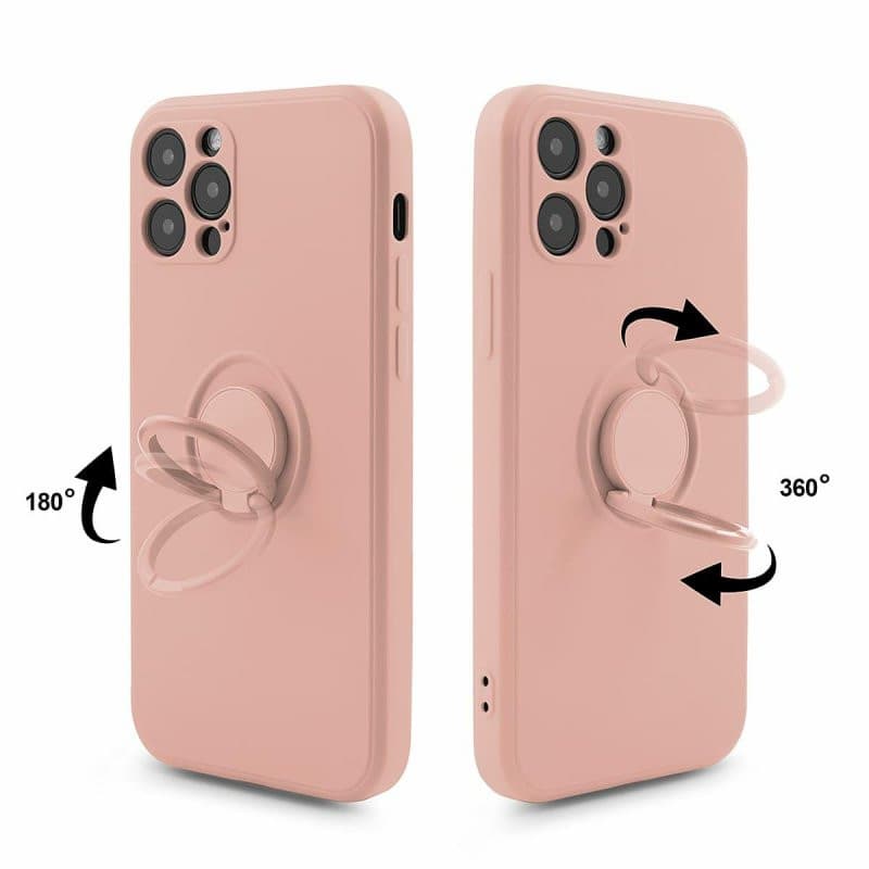 Husa Samsung Galaxy A25, Ring Silicone, inel rotativ, catifea in interior, galbena 3