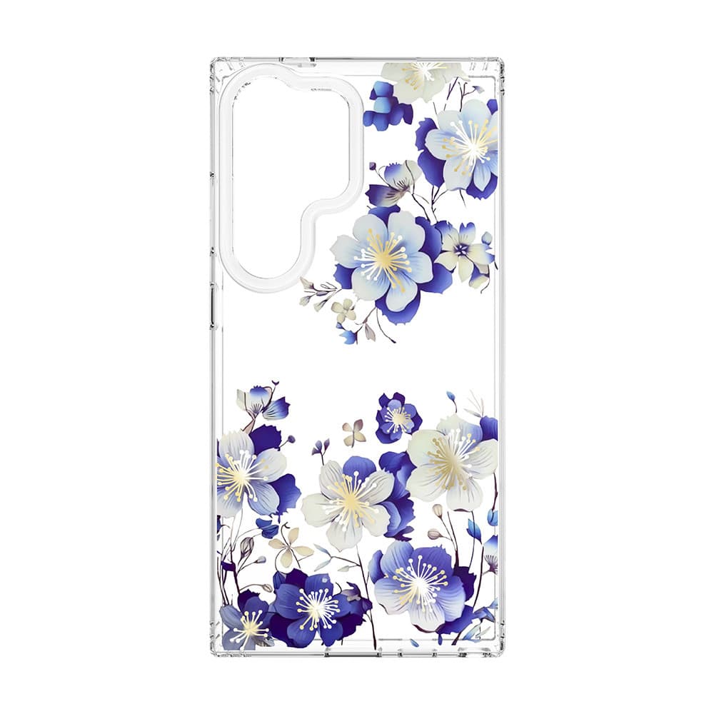 Husa Samsung Galaxy S24 Ultra, IMD Print Case, TPU flexibil, transparent, Floral 2