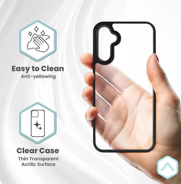Husa protectie Samsung Galaxy A25, Color Shock TPU, margini antisoc, spate transparent, albastru inchis 3