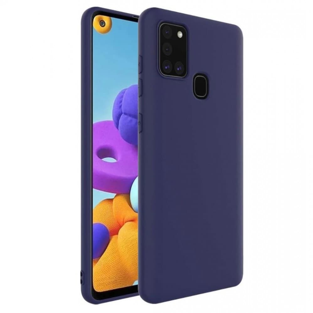 Husa Samsung Galaxy A42 5G Matt TPU, silicon moale, albastru inchis 2