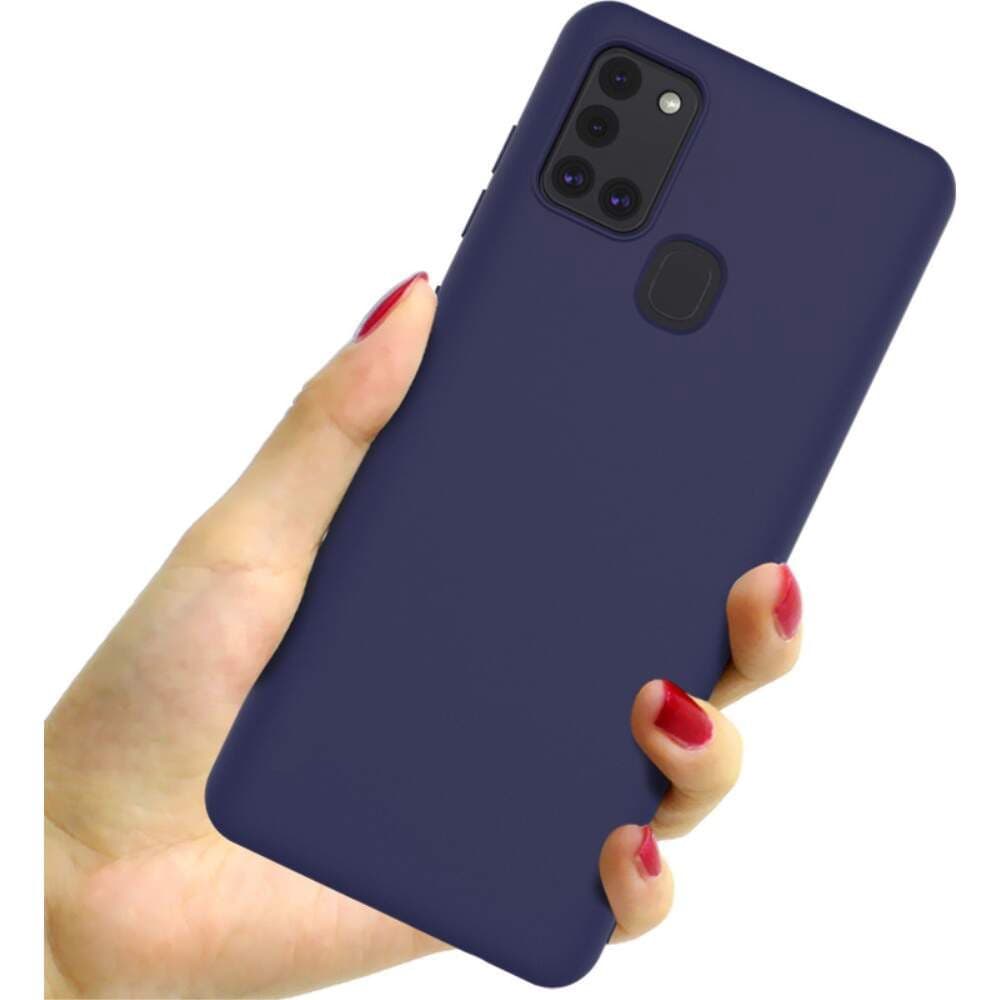 Husa Samsung Galaxy A42 5G Matt TPU, silicon moale, albastru inchis 3