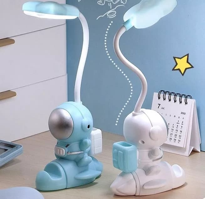 Lampa LED cu functie suport telefon, astronaut alb/turcoaz 2