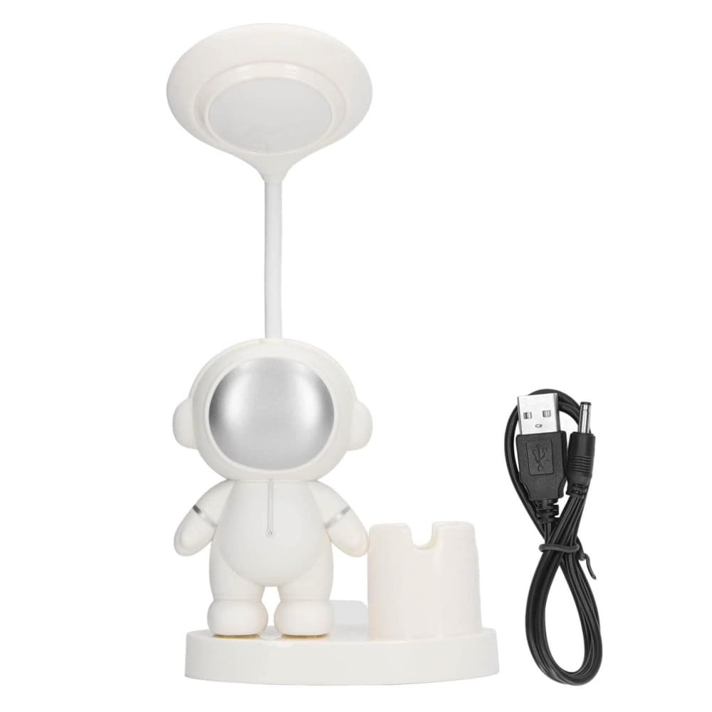 Lampa LED cu suport creioane si ascutitoare, astronaut alb 2