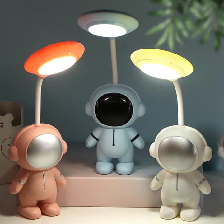 Lampa LED cu suport creioane si ascutitoare, astronaut alb 5